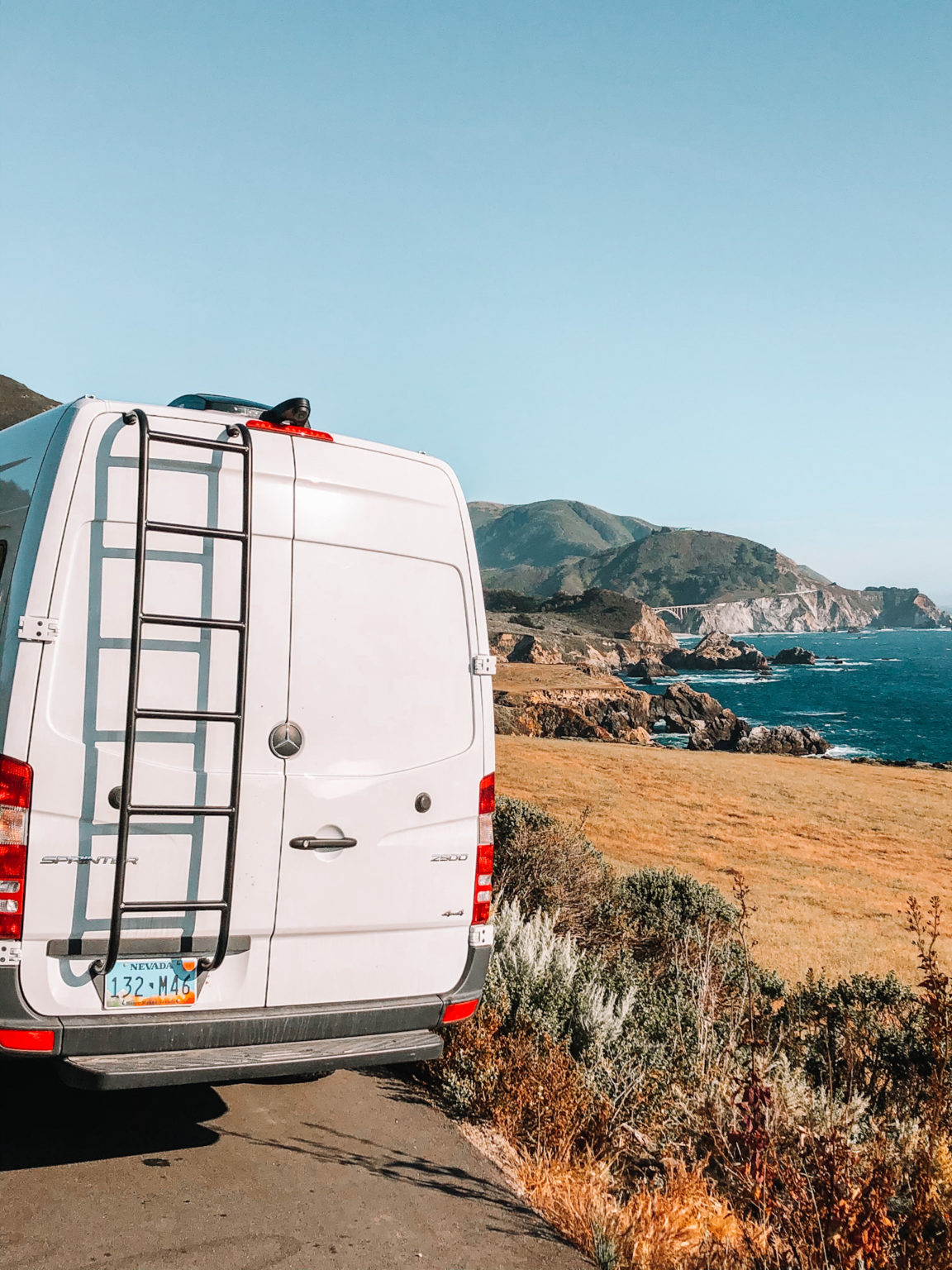 Sprinter Rear Ladder NoDrill Aluminum Van Ladder American Backroad