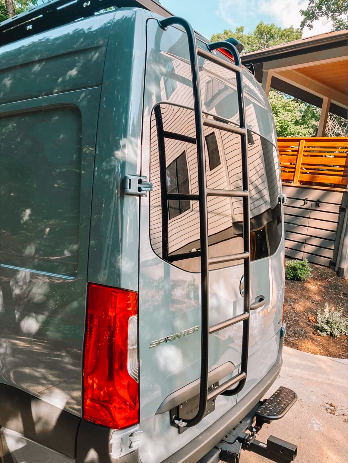 Sprinter Rear Ladder NoDrill Aluminum Van Ladder American Backroad