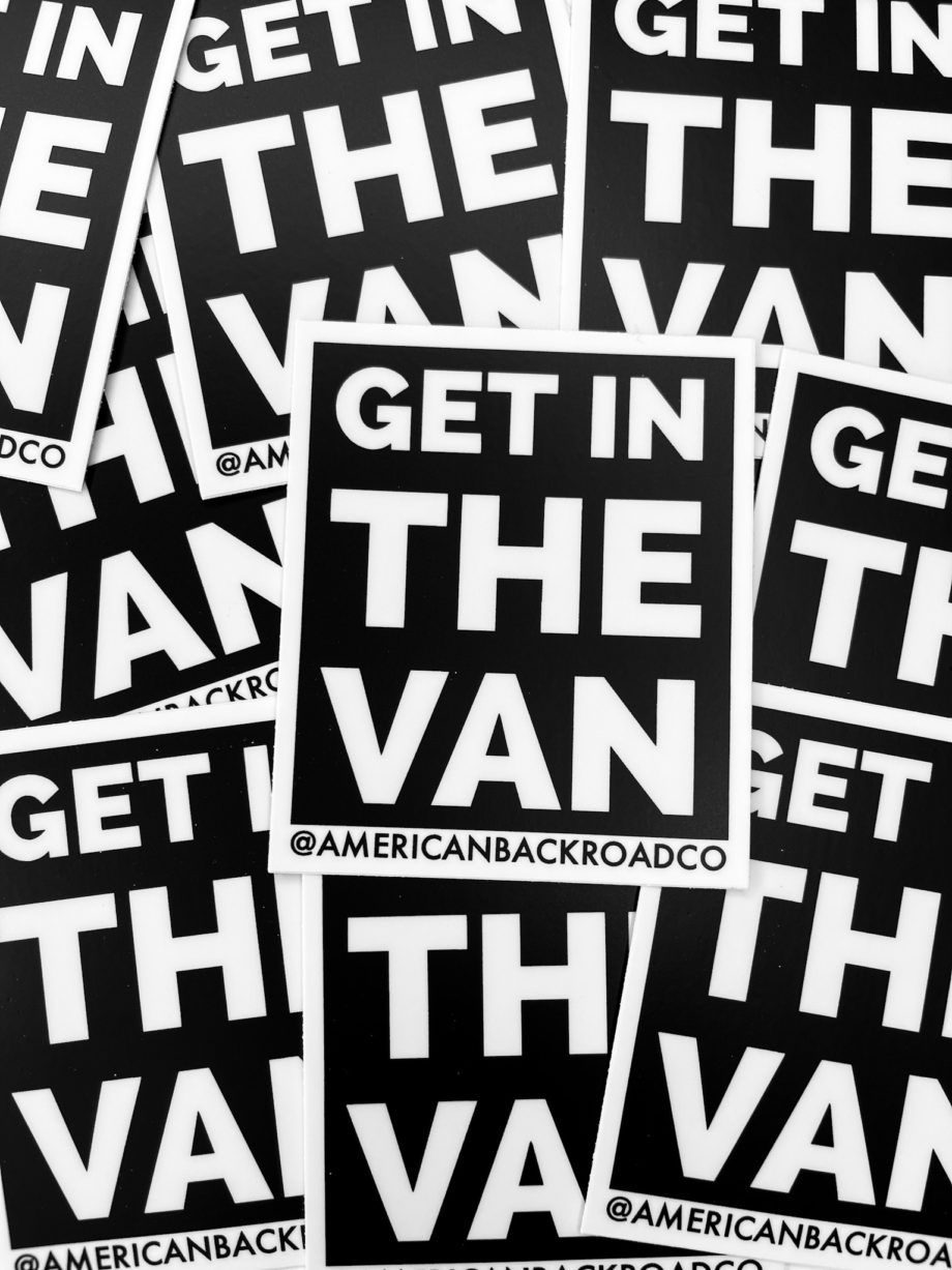 Get in the van stickers