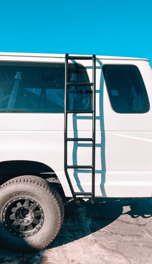 Econoline Side Ladder Lightweight Aluminum Camper Van Ladder American Backroad Company