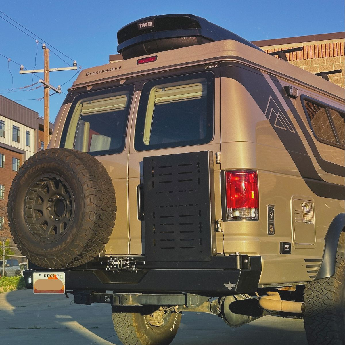 Ford Econoline Rear Bumper with Dual Swing Outs