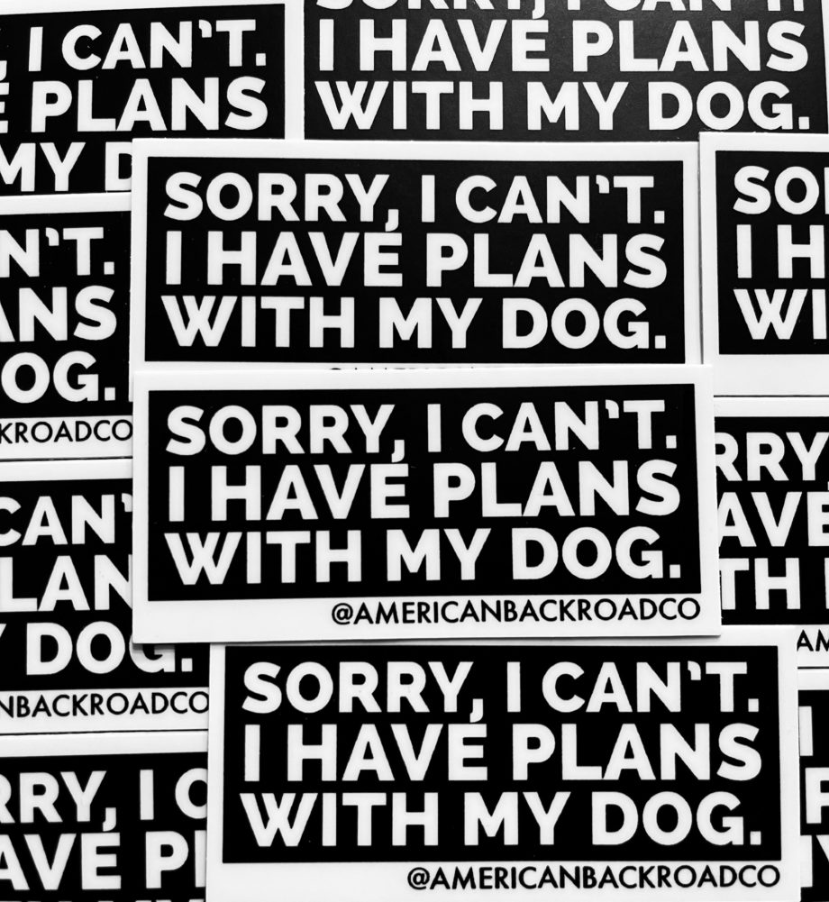 Plans with my dog sticker