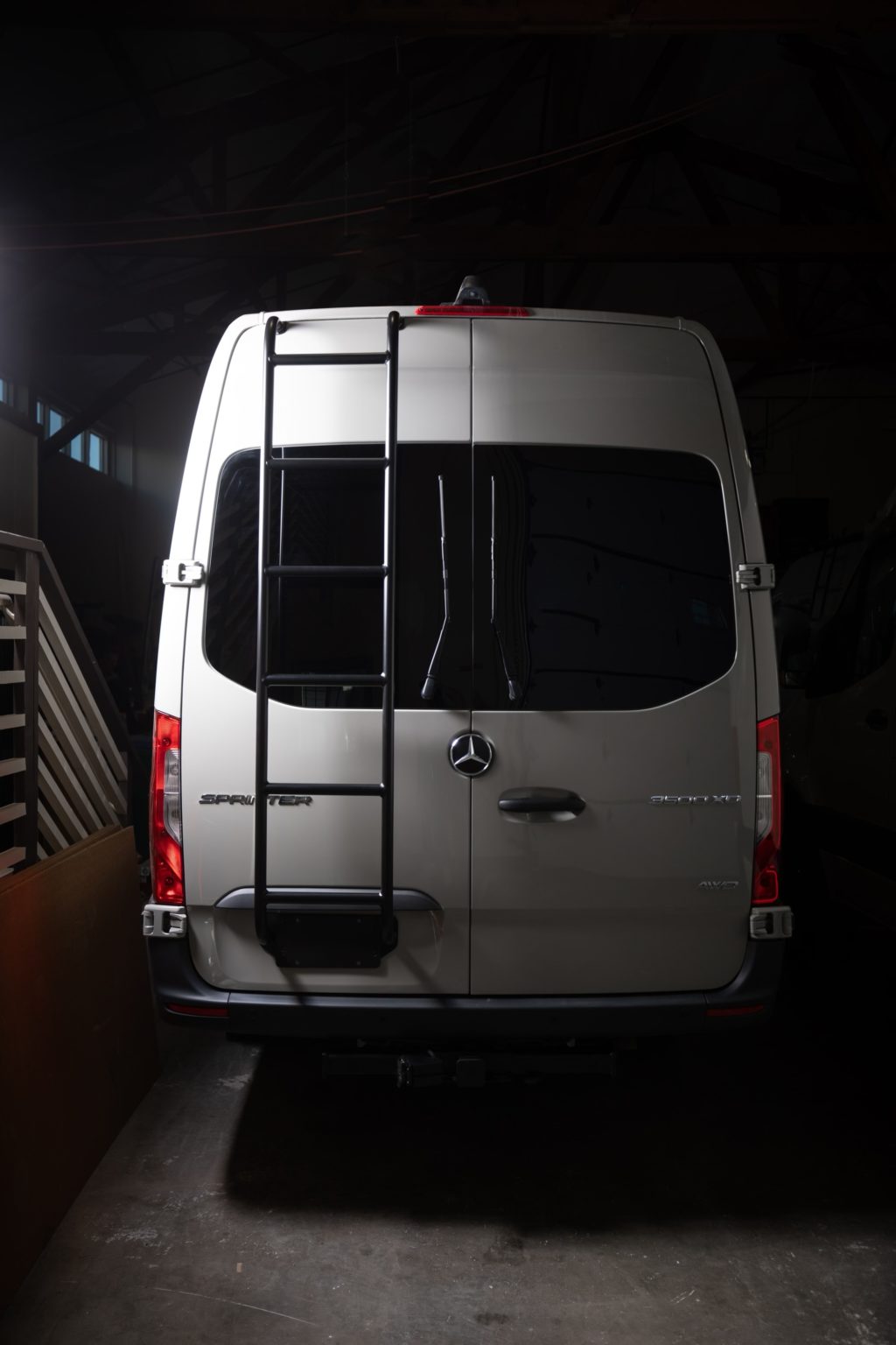 Sprinter Rear Ladder NoDrill Aluminum Van Ladder American Backroad